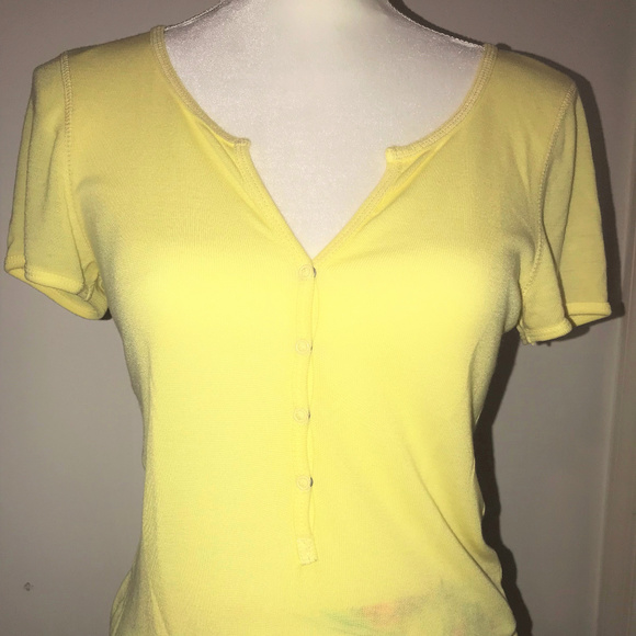 Print Short Sleeves Tee-Shirt - Yellow